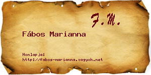 Fábos Marianna névjegykártya